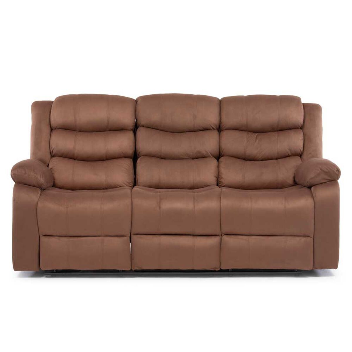 Juego de Living Daniels Sof&aacute; 3 Cuerpos Reclinable + 2 Berger Norman Caf&eacute;