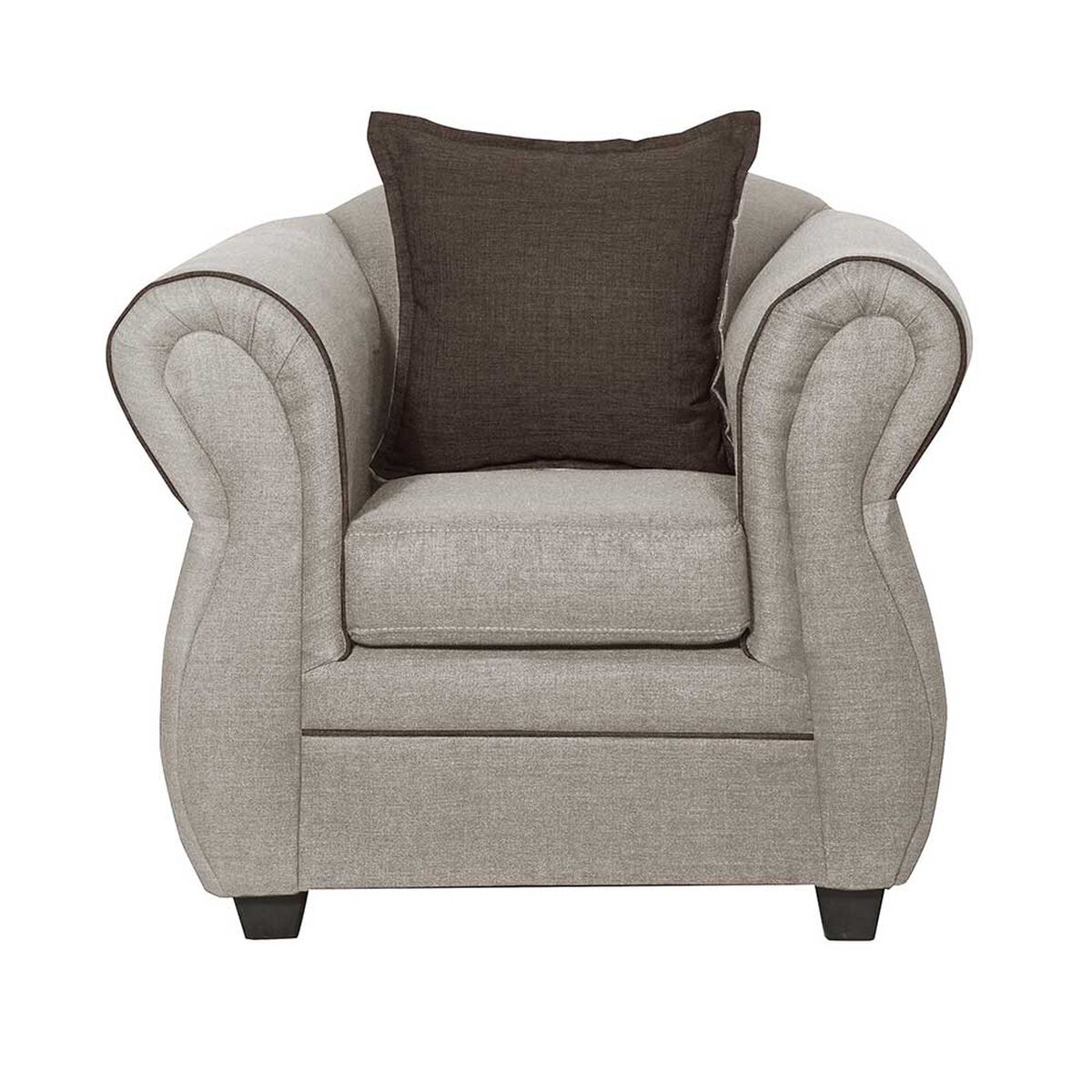 Juego de Living Black Factory Emili Sofá 3 Cuerpos + Dos Sillones 1 Cuerpo Beige