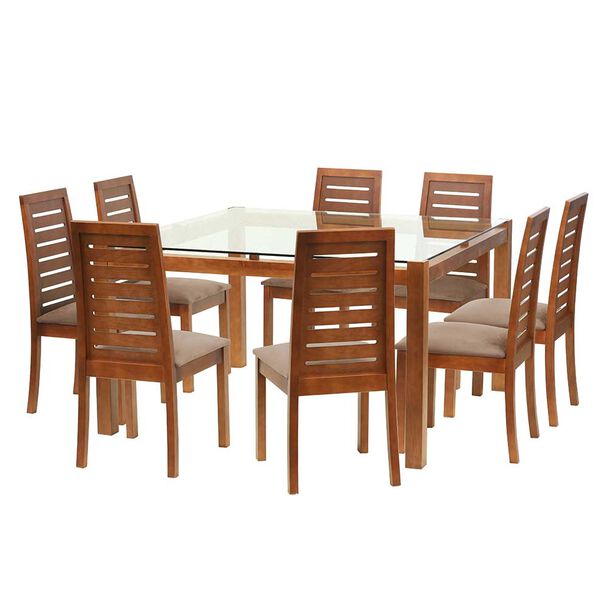 Juego de Comedor Latam Home Barcelona 8 Sillas Beige