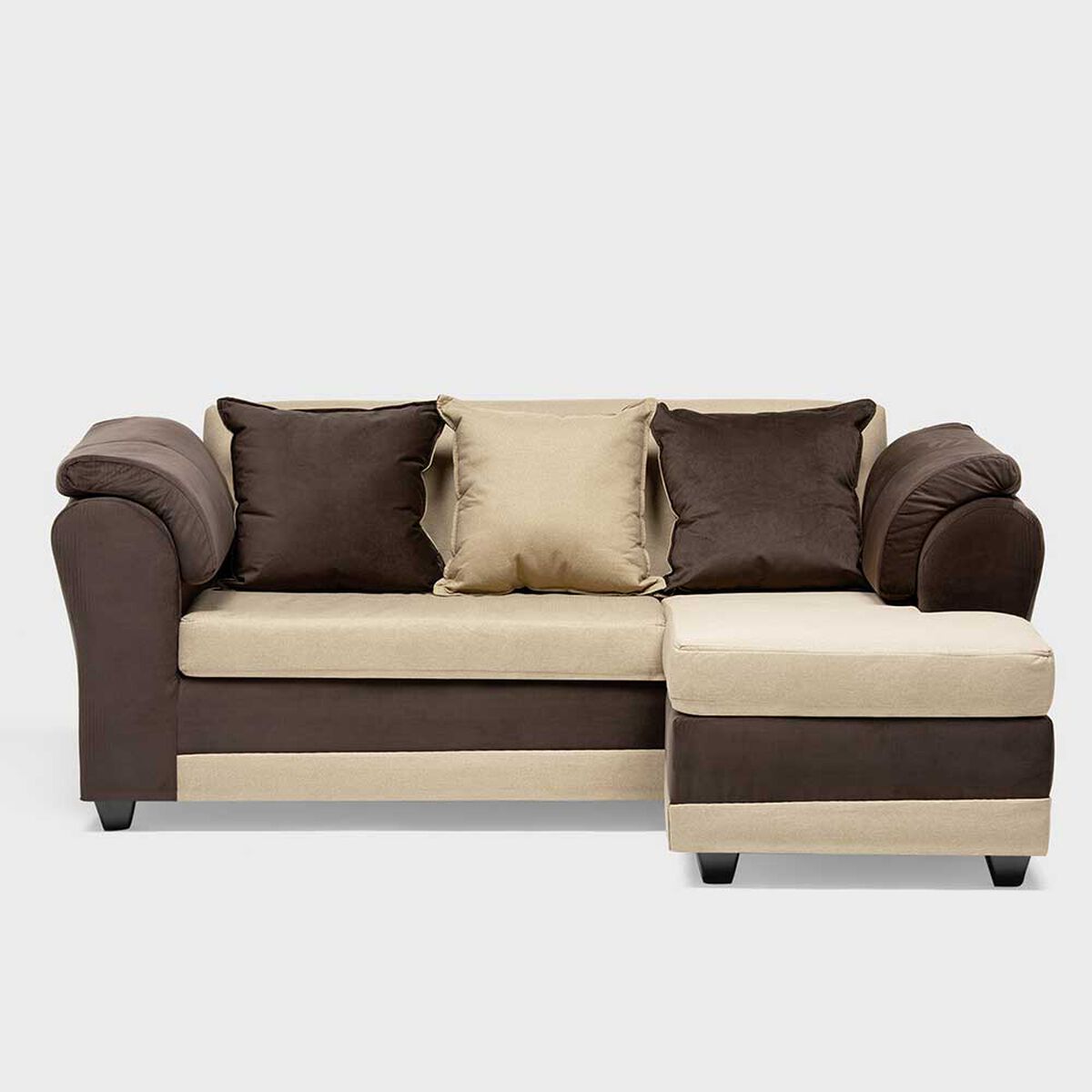 Sofá Seccional Almore Reversible 3 Cuerpos Beige