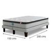 Cama Europea Simmons 2 Plazas Dreamer Plazasus Box + Respaldo Praga Gris