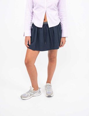 Imagen 1 del producto Falda Mini Cintura Elasticada Mujer Icono Celeste