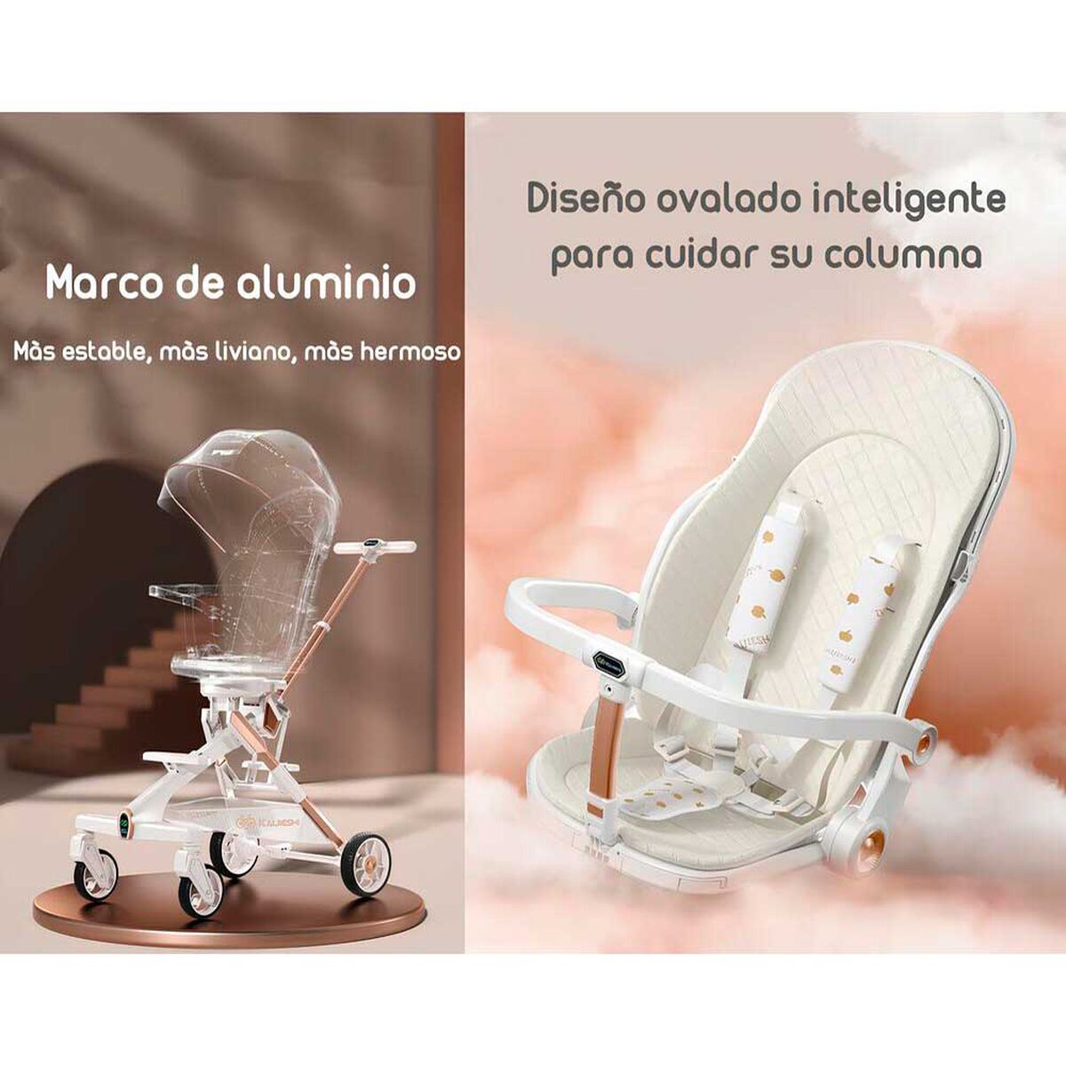 Coche de Paseo 360° con Mesita Lubabycas Negro
