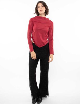 Imagen 2 del producto Polera Lisa Manga Larga Mujer Zibel Burdeo