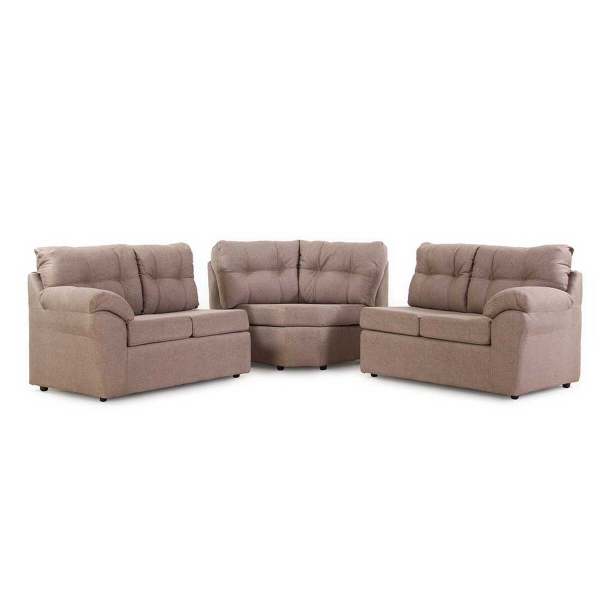 Sofá Seccional Modular Kea Roma 5 Cuerpos Tela Café