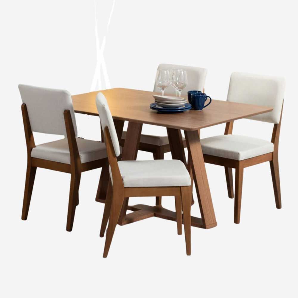 Juego de Comedor Decocasa Avena 4 Sillas Café