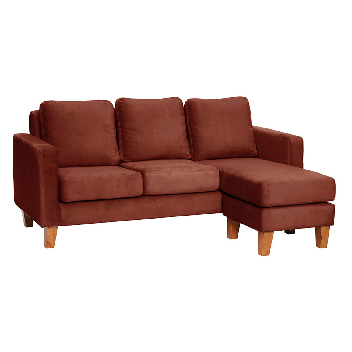 Seccional Intercambiable Latam Home Venecia 3 Cuerpos Chocolate + Sitial Munich Tela Chocolate