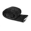 Frazada Flannel Acanalada Sherpa Zibel King Liso Negro