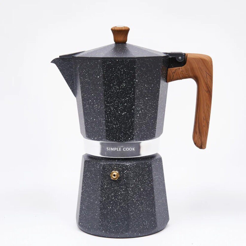 Cafetera Italiana Simple Cook Volterra 6 Tazas Negro