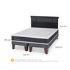 Cama Europea CIC Base Dividida 2 Plazas Ortopedic + Respaldo Dublin Negro