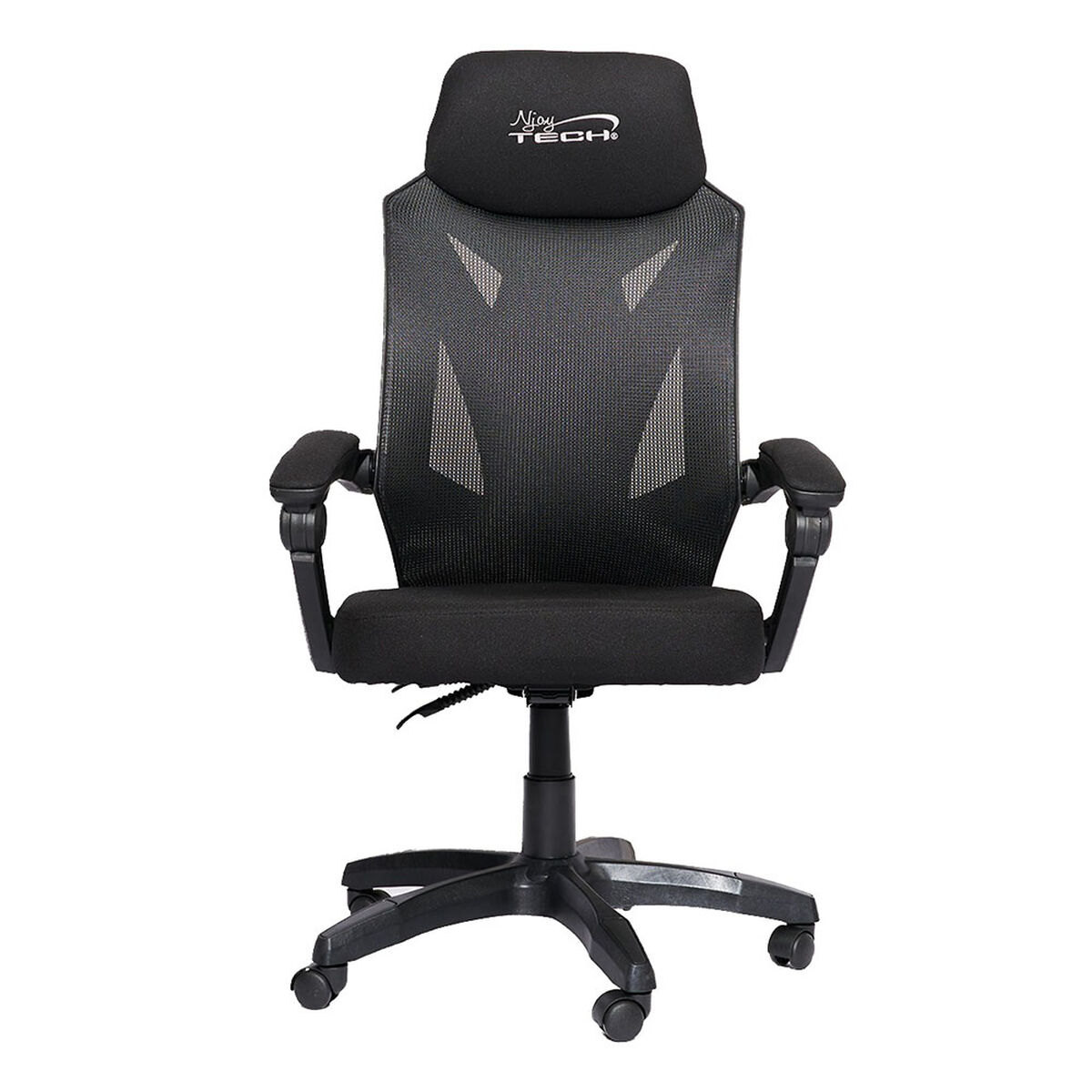Combo Silla Gamer Njoytech Titan Negra  + Audífonos Over Ear NJA-GM2017 Rojos + Mousepad