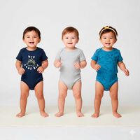 Pack 3 Body Manga Corta Chess Baby denim