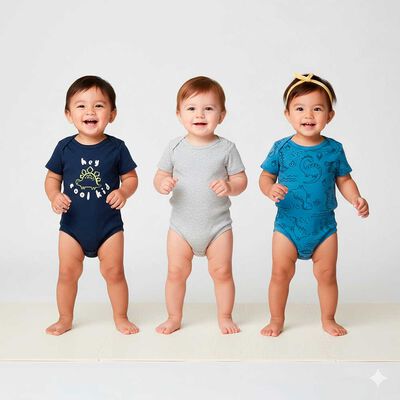 Imagen 1 del producto Pack 3 Body Manga Corta Chess Baby denim