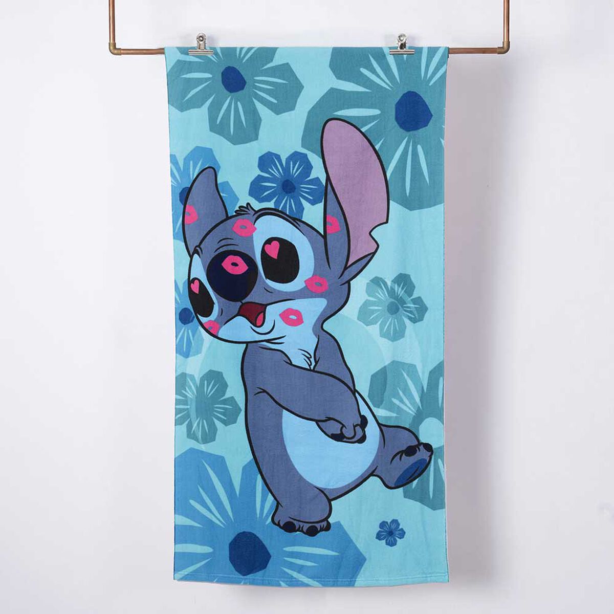 Toalla de Playa + Bolso + Jockey Disney Stitch 140 x 70 cm