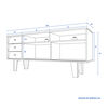 Rack CIC Alto Vintage 2 puertas 3 Cajones