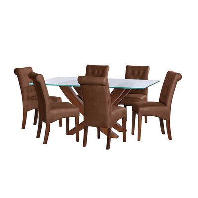 Juego de Comedor Latam Home Alicante 6 Sillas Café Moro