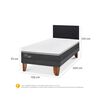 Cama Europea CIC 1,5 Plazas Ortopedic Advance + Respaldo Villarrica Negro