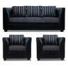 Juego de Living Elegant Detail Valentino Sofá 3 Cuerpos + Dos Sillones 1 Cuerpo Gris Oscuro
