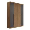 Clóset Onessta Buriti 4 Puertas 2 Cajones Jatoba Grafito