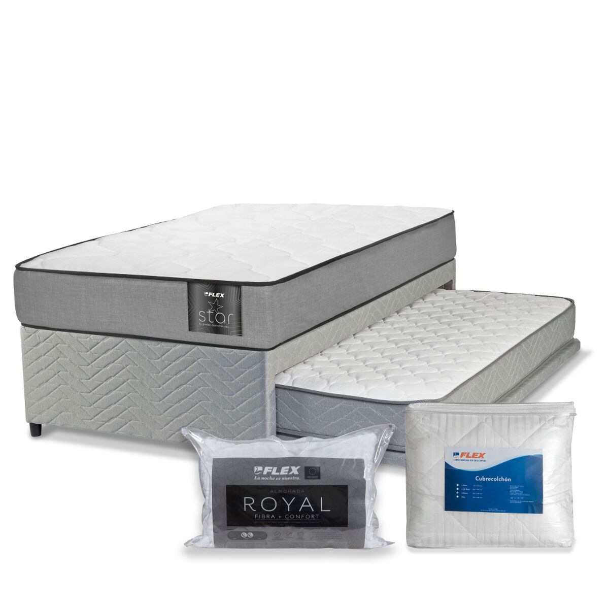 Divan Flex 1,5 Plazas Star + 1 Almohada + 1 Cubrecolchón