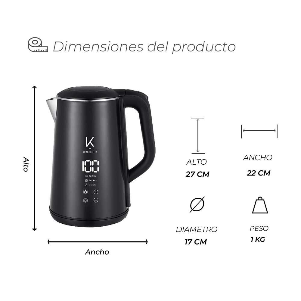 Kitchen-It Smart Control 1.7 L Negro, foto 7