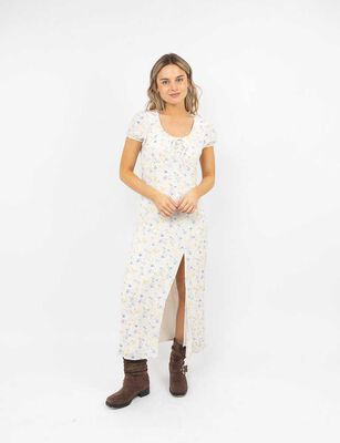 Imagen 1 del producto Vestido Maxi Estampado Manga Corta Mujer Icono Color-1