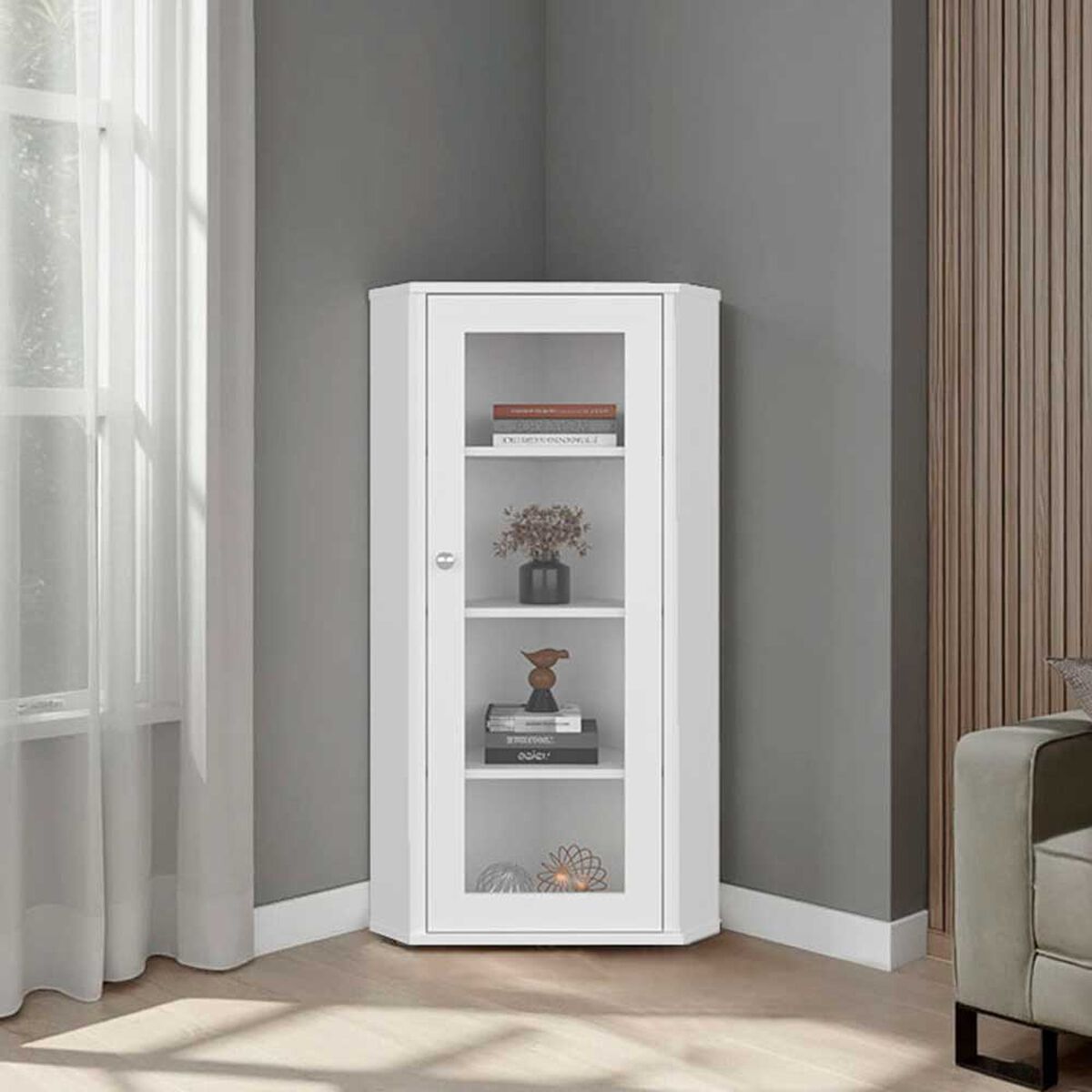 Vitrina Tuhome Genova 1 Puerta Blanco