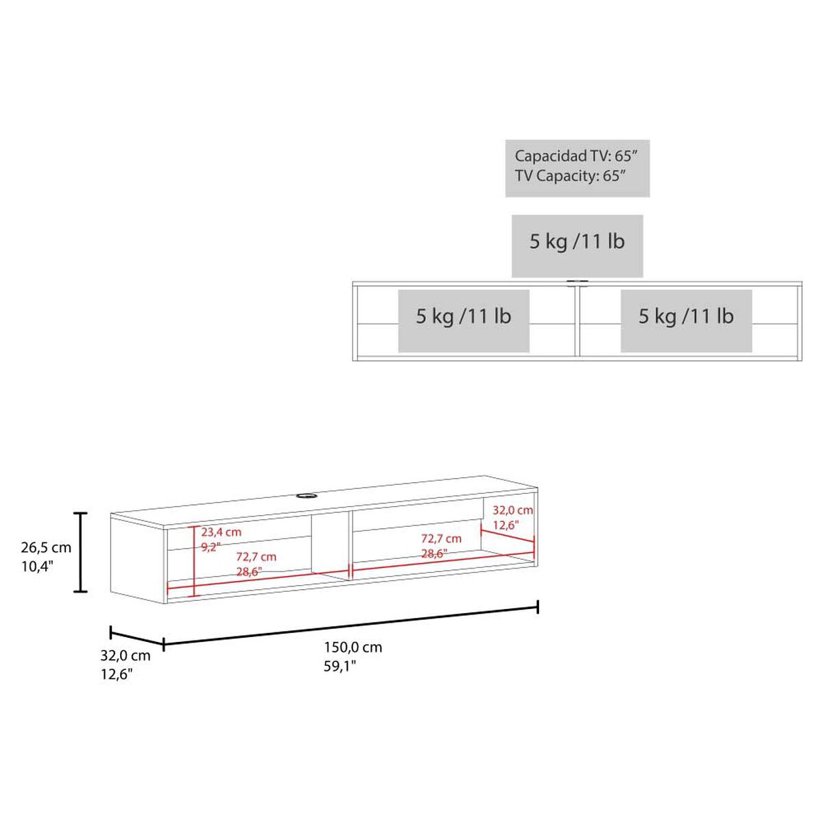 Panel TV Tuhome R-150 Hasta 65" Cartagena