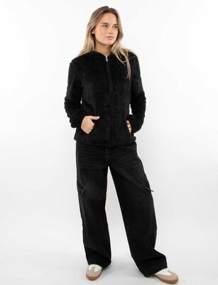 Imagen 2 del producto Polerón Peludo Mujer Icono Negro