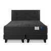 Cama Europea Flex Base Dividida King Black + Respaldo Royal