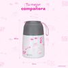 Termo Comida UMA Barbie Fun + Cuchara 450ml Acero Inox Blanco