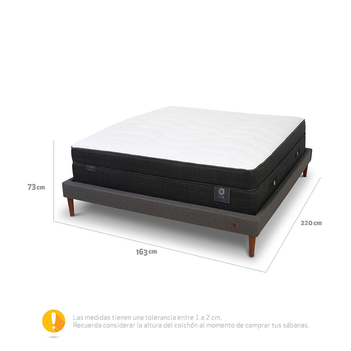 Cama Europea CIC 2 Plazas Curve Lux