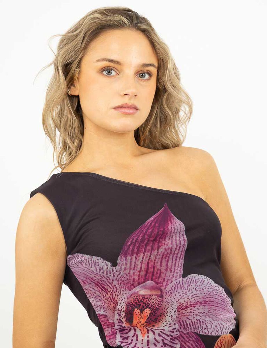 Polera Con Estampado Sin Mangas Mujer Icono