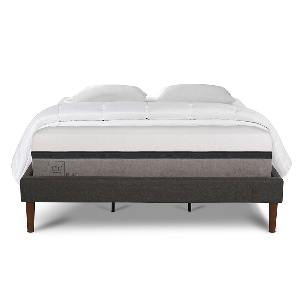 Cama Europea CIC Curve King Balance + Almohadas + Plumón