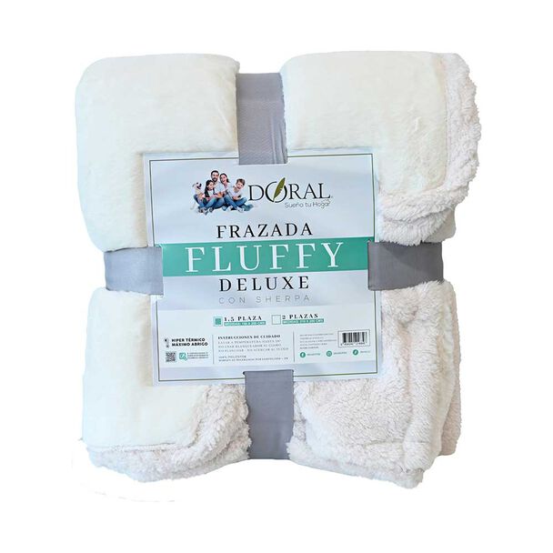 Frazada Poliéster Doral 1,5 Plazas Deluxe Crudo