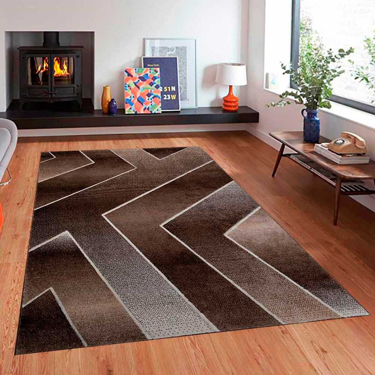Alfombra Idetex Frise Carved Avangard 150 x 200 cm Caf&eacute;