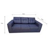 Juego de Living Kea Nize Sofá 3 Cuerpos + Dos Pouf Tela Negro