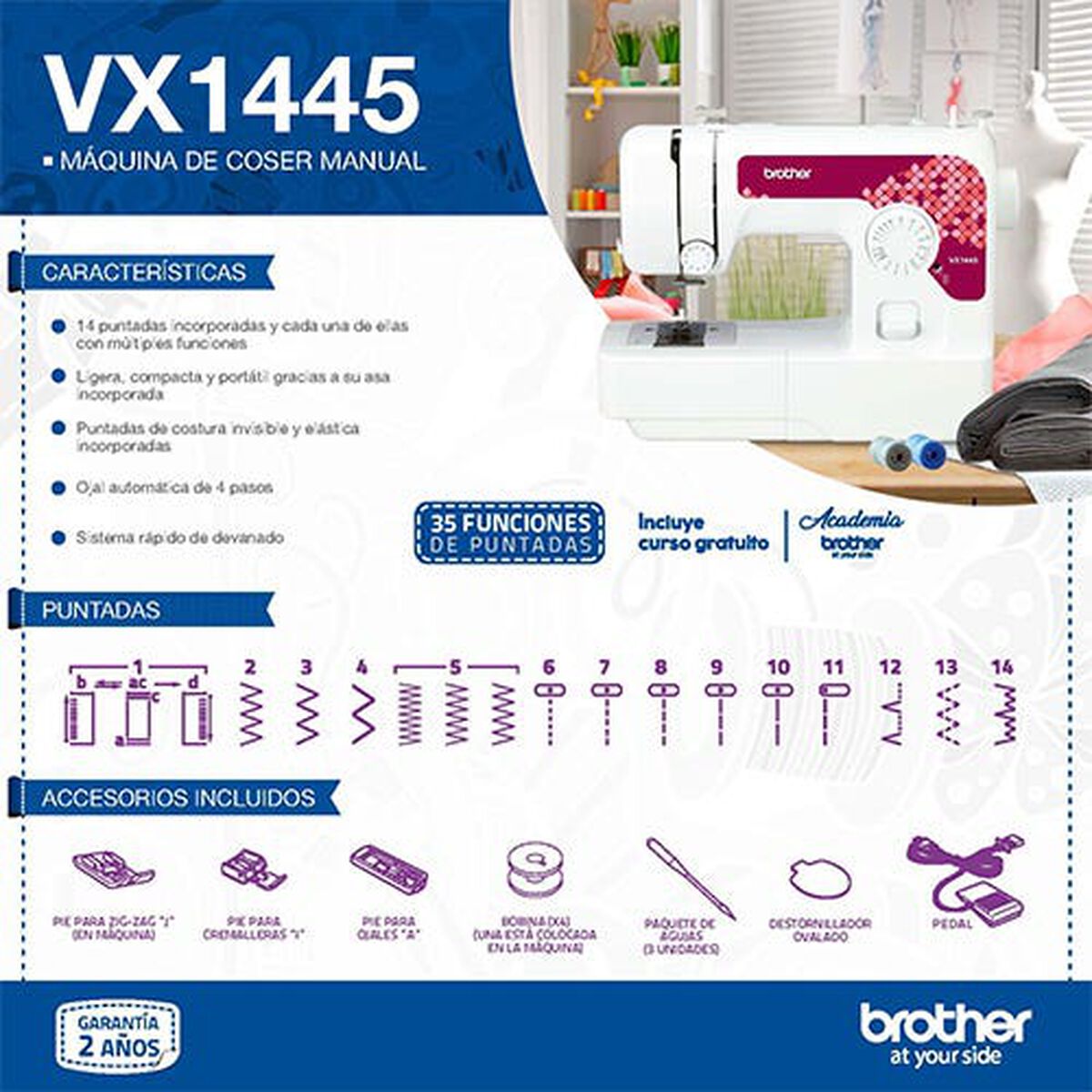 Máquina de Coser Brother VX1445
