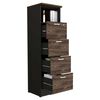 Combo Archivador 4 Cajones + Gabinete 2 Puertas TuHome Home Office Negro Soft-Coñac