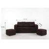 Juego de Living Kea Nize Sofá 3 Cuerpos + Dos Pouf Tela  Café