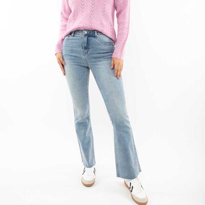 Jeans Flare Mujer Zibel Celeste, Negro