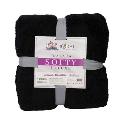 Frazada Poliéster Doral 2 Plazas Deluxe Negro