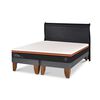 Cama Europea CIC Base Dividida 2 Plazas Beecomfort + Respaldo Miro Negro