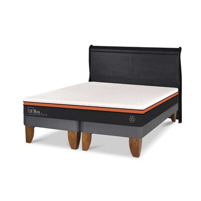 Imagen 2 del producto Cama Europea CIC Base Dividida 2 Plazas Beecomfort + Respaldo Miro Negro