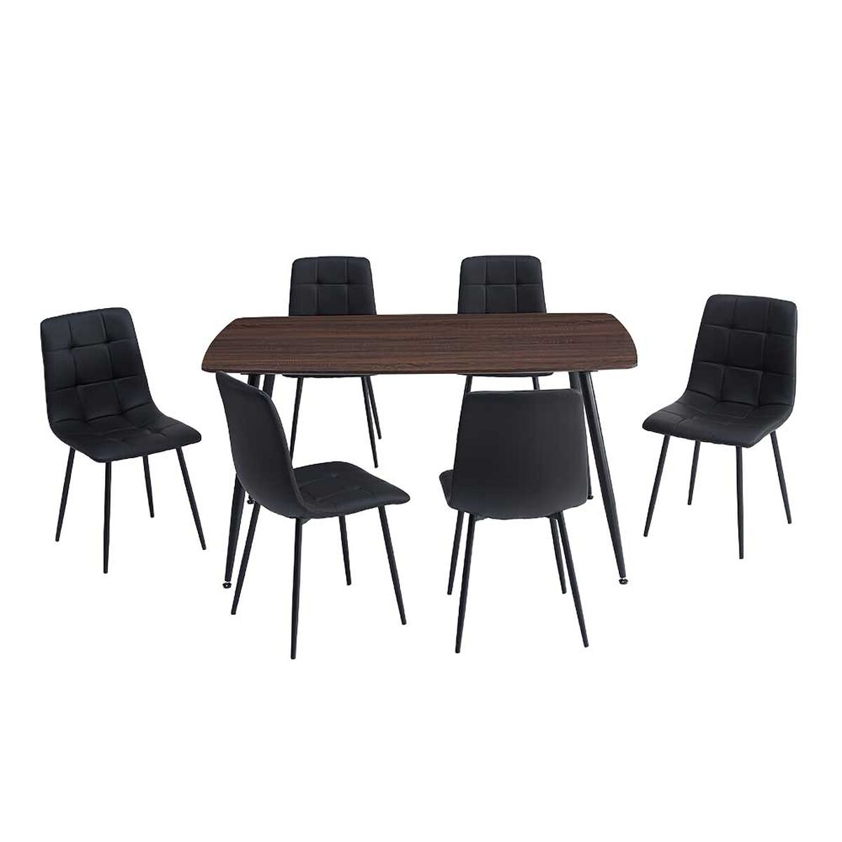 Juego de Comedor Zibel  Milos 6 Sillas Negro