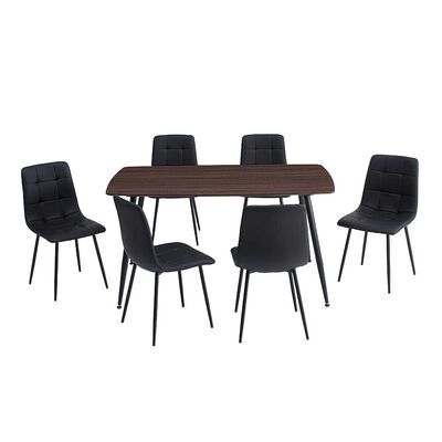 Juego de Comedor Zibel  Milos 6 Sillas Negro