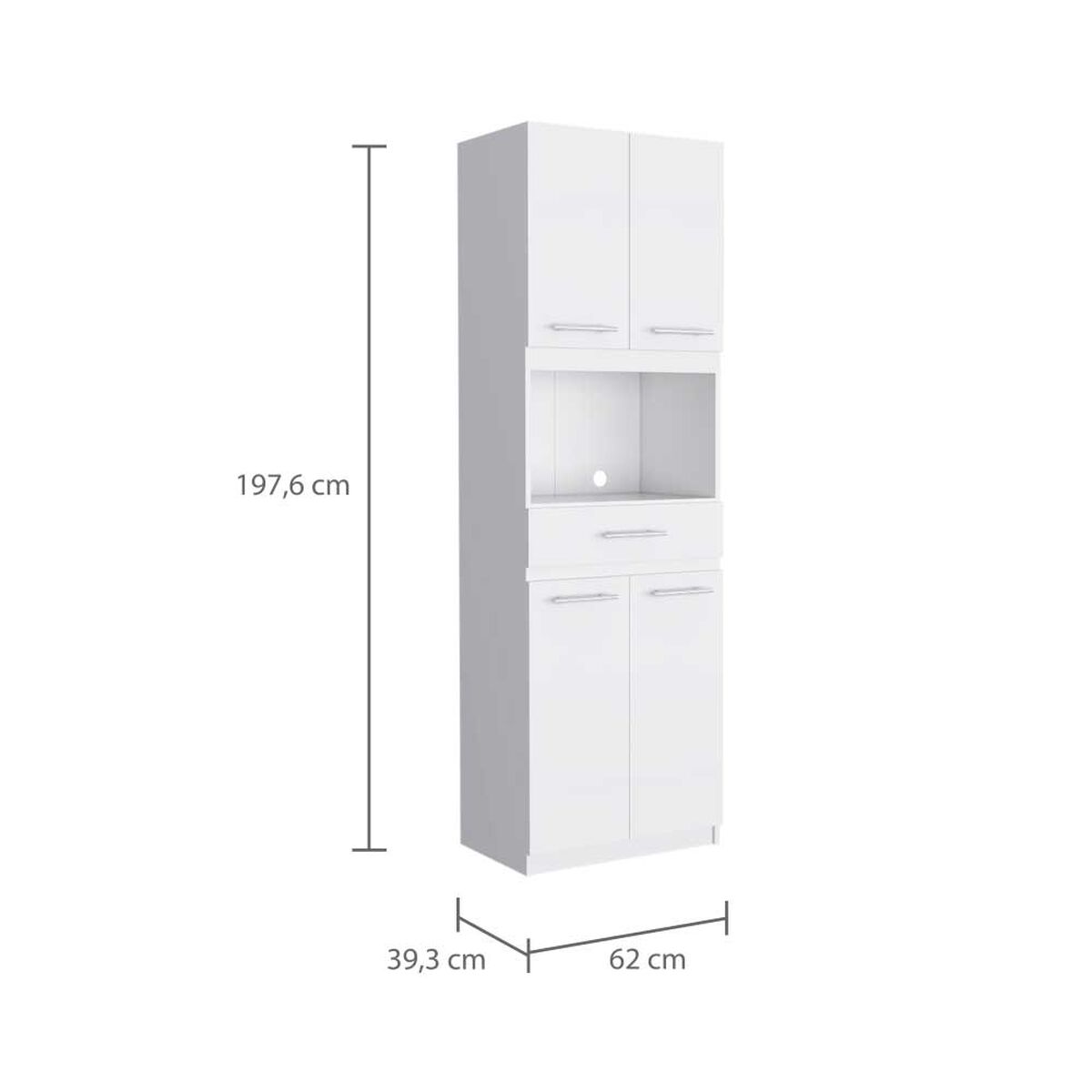 Mueble para Microondas TuHome Manchester Blanco 4 Puertas