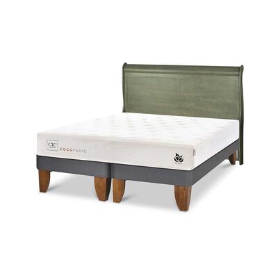 Imagen 2 del producto Cama Europea CIC Base Dividida 2 Plazas Cocopedic + Respaldo Miro Olivo