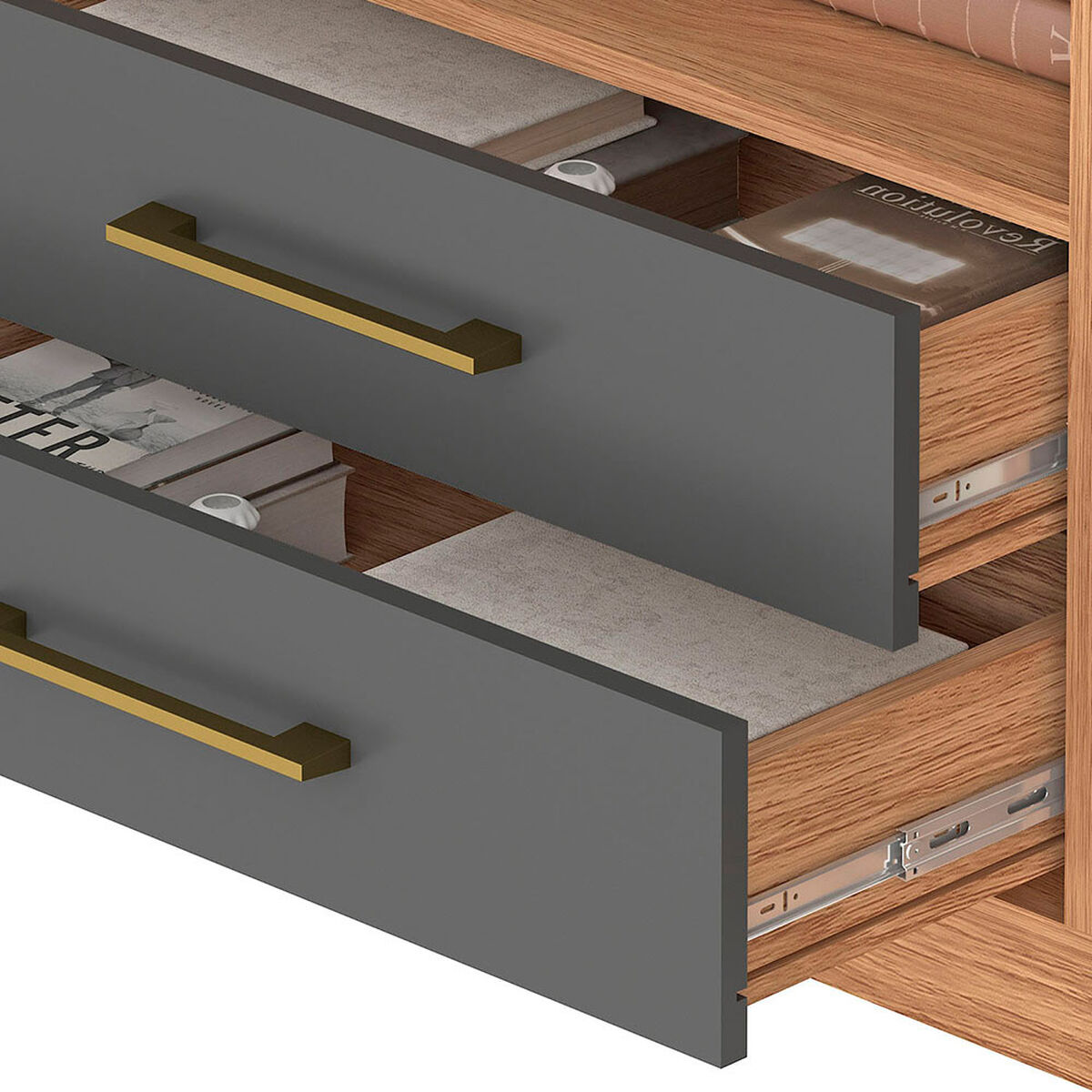 Rack TV Vekkahome Alerce Hasta 70" Caf&eacute;