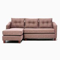 Sofá Seccional Barra Design Elena Izquierdo 3 Cuerpos Café